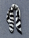 Silk scarf black/gold zebra print