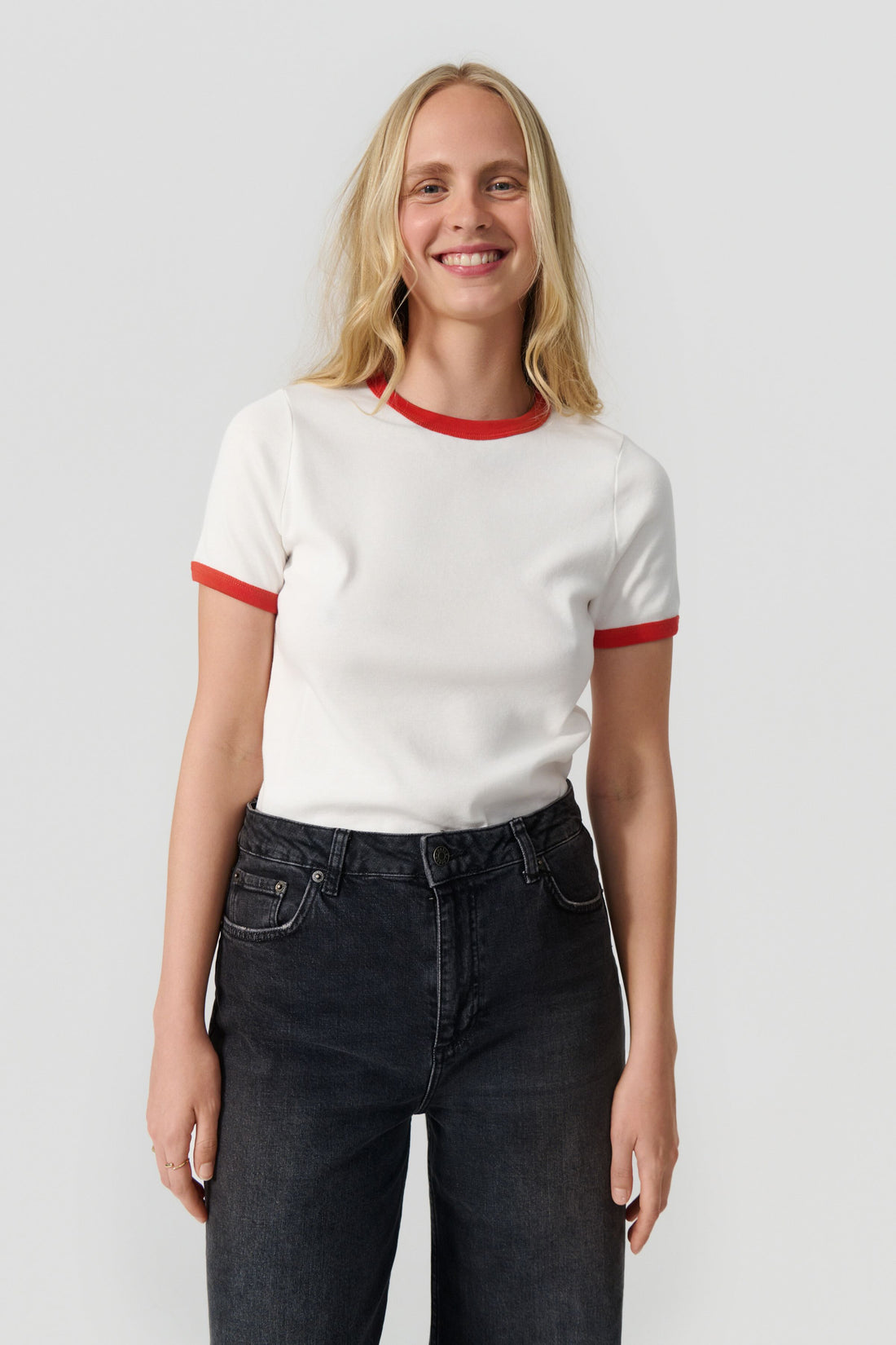 Stella t-shirt off white/red