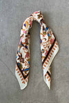 Silk scarf orange multi psychedelic