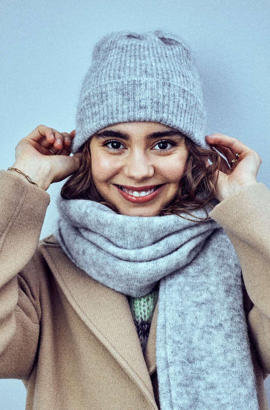 Lois beanie light grey melange