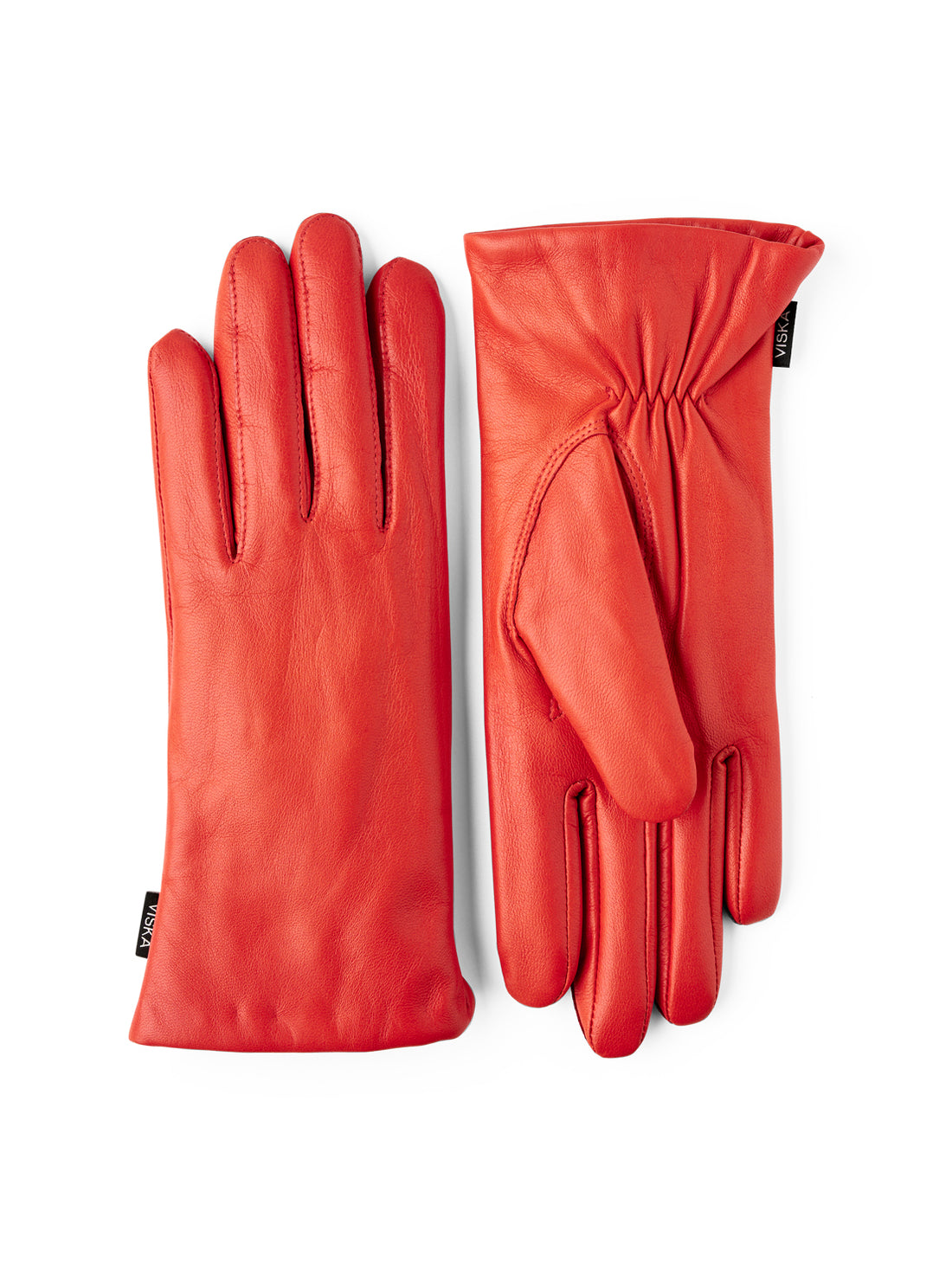 Kvist leather gloves orange/red