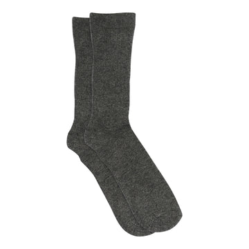 Fine cotton rib sock grey melange