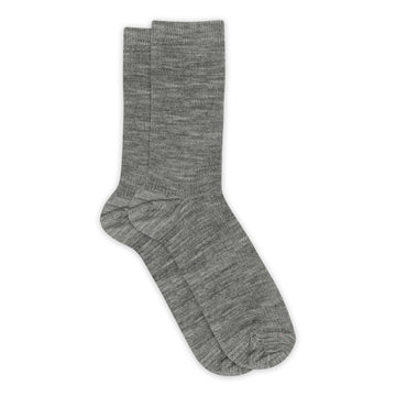 Fine wool rib socks grey melange