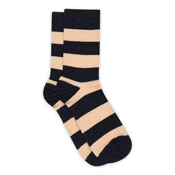 Regina wool rib socks navy/cream