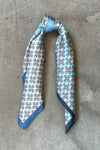 Silk scarf off white yellow graphic flower