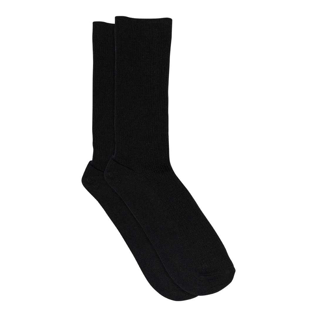 Fine wool rib socks black