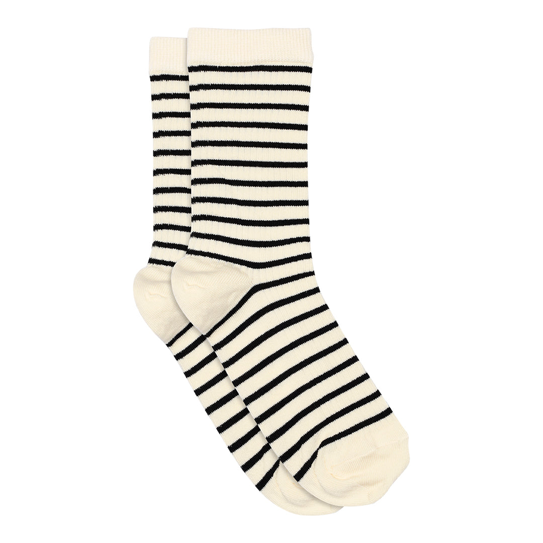 Lydia socks off white/black stripe