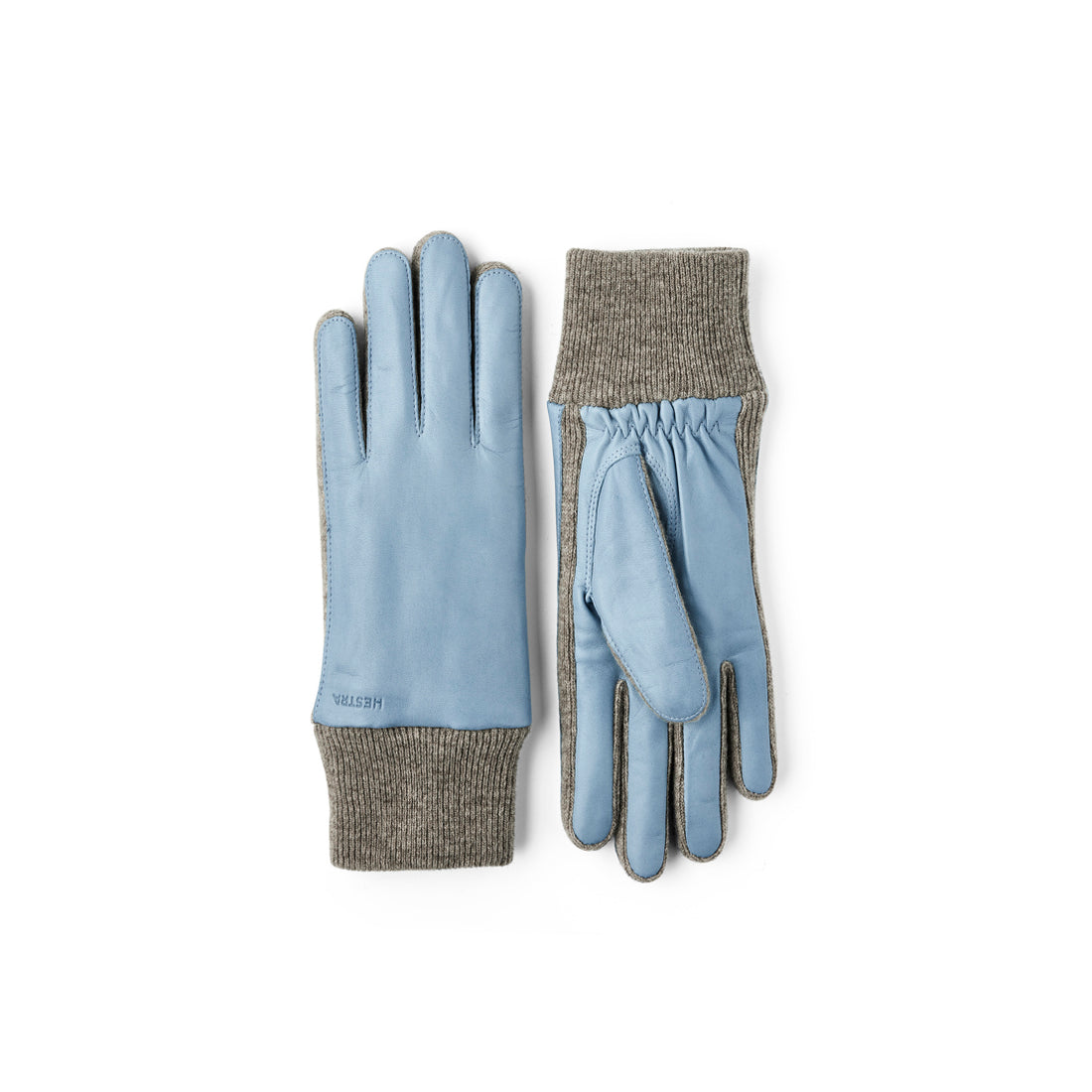 Jeanne leather gloves light blue/grey