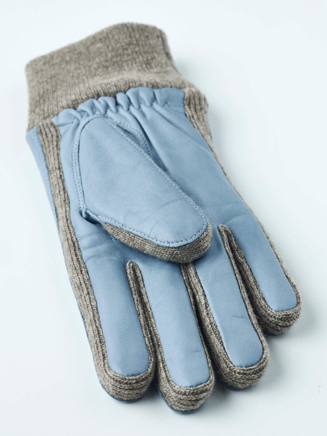 Jeanne leather gloves light blue/grey