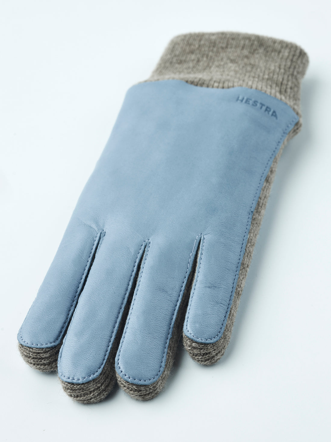 Jeanne leather gloves light blue/grey