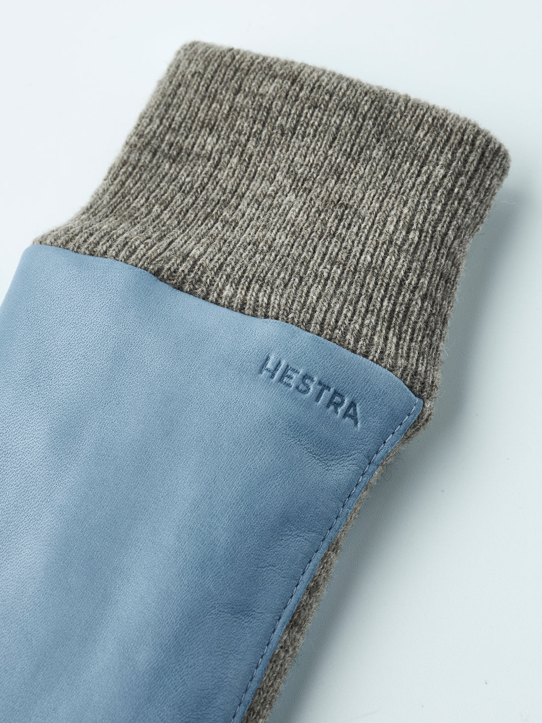 Jeanne leather gloves light blue/grey