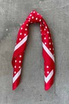 Silk scarf navy/red/off-white graphic