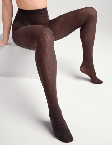 Tights nika rib 70 denier chocolate