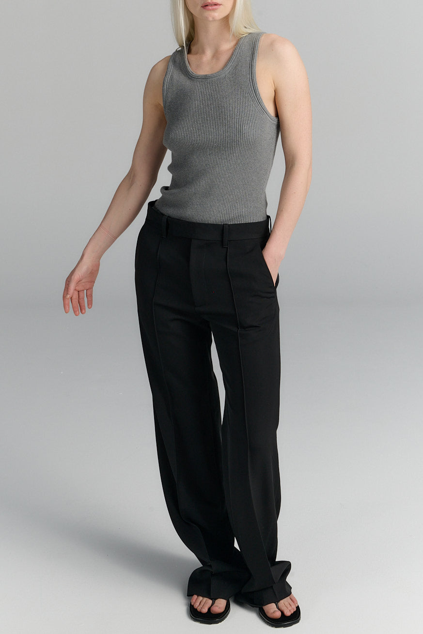 Rhea rib tank cotton/cashmere grey