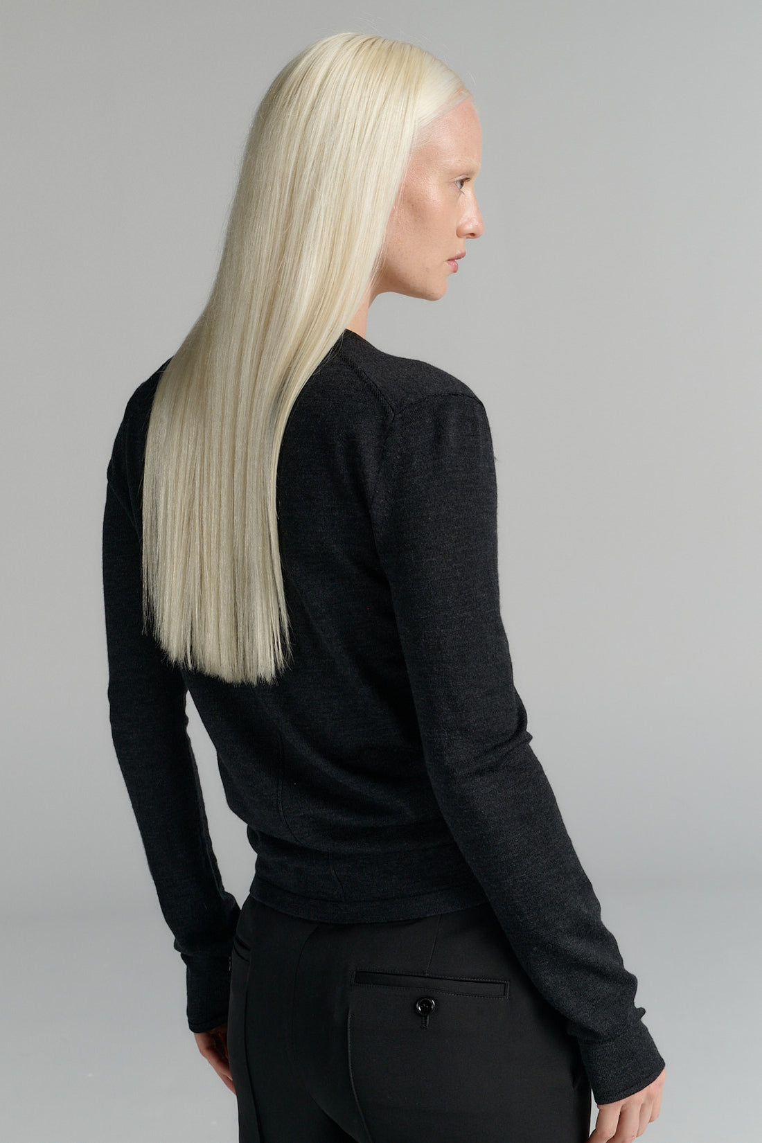 Rhea merino henley knit dark grey