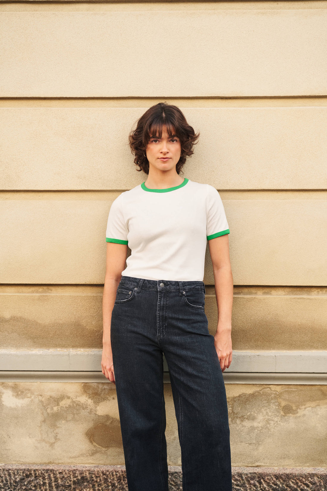 Stella t-shirt off-white/green