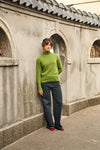 Superfine lambswool turtle neck dark blue