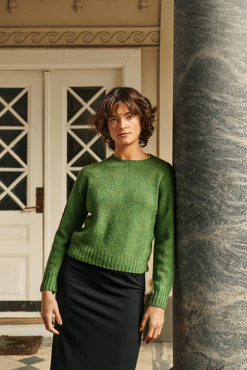 Lambswool crew-neck baize