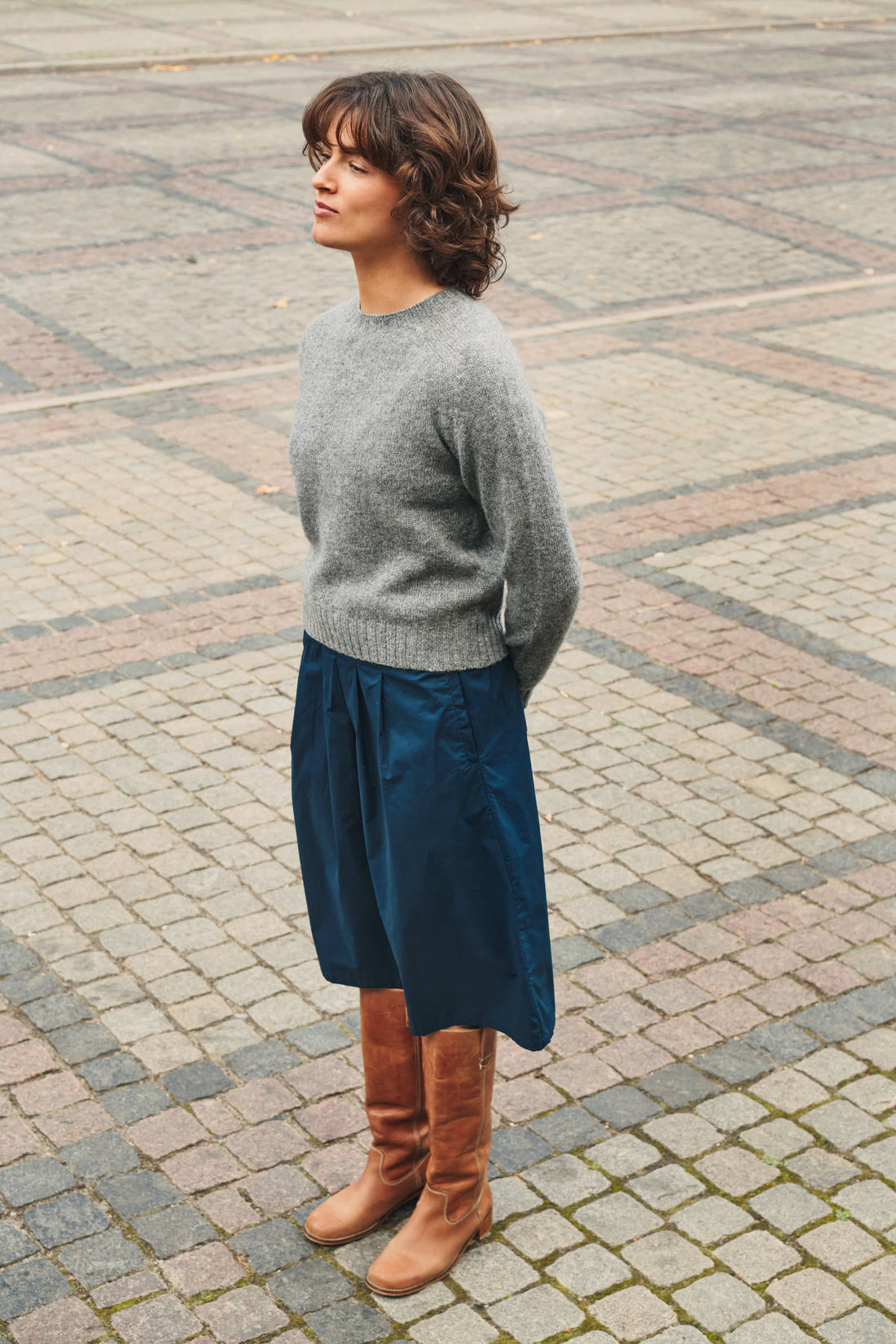 Lambswool crew-neck mid grey