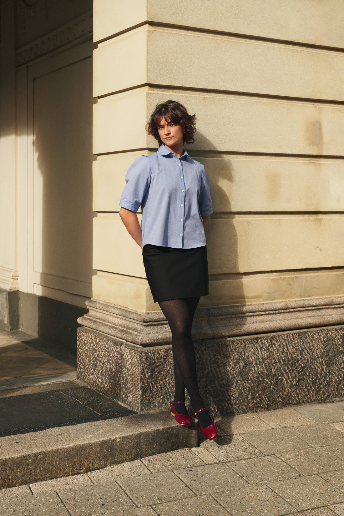 Rosa shirt blue chambre