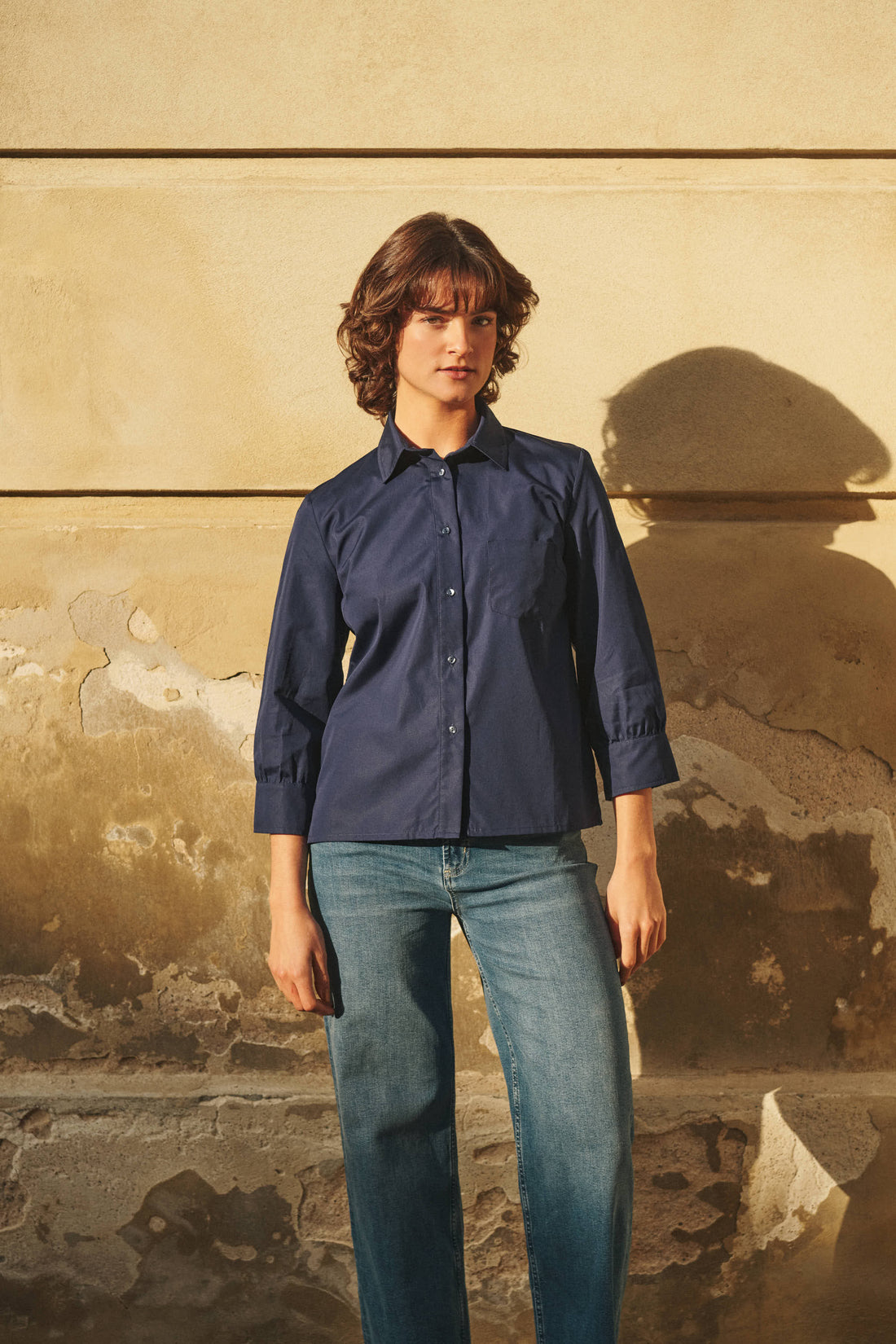 Laura shirt 3/4 sleeve navy
