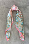 Silk scarf lavender multi flower