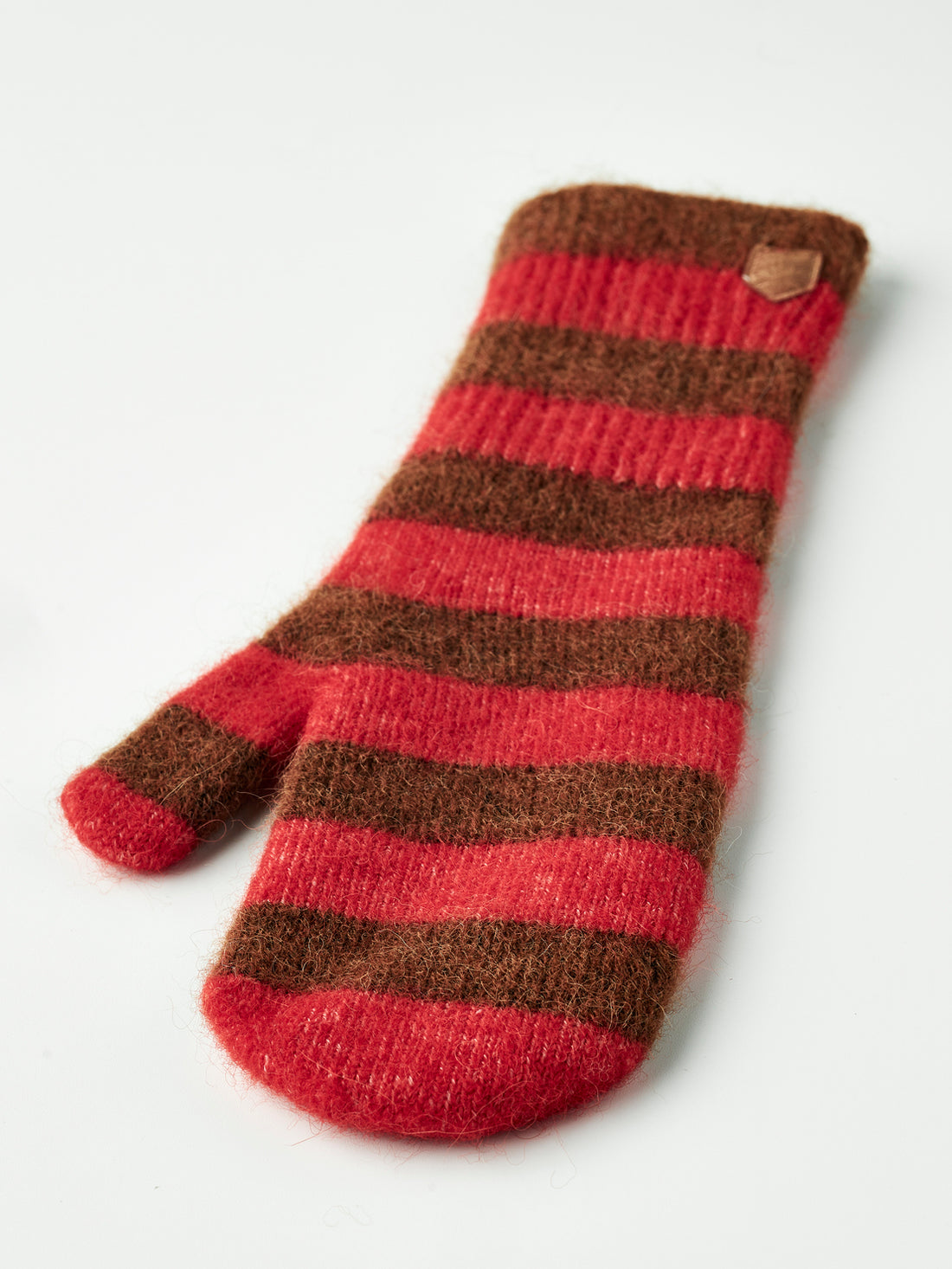 Moritz striped mitt camel/light red