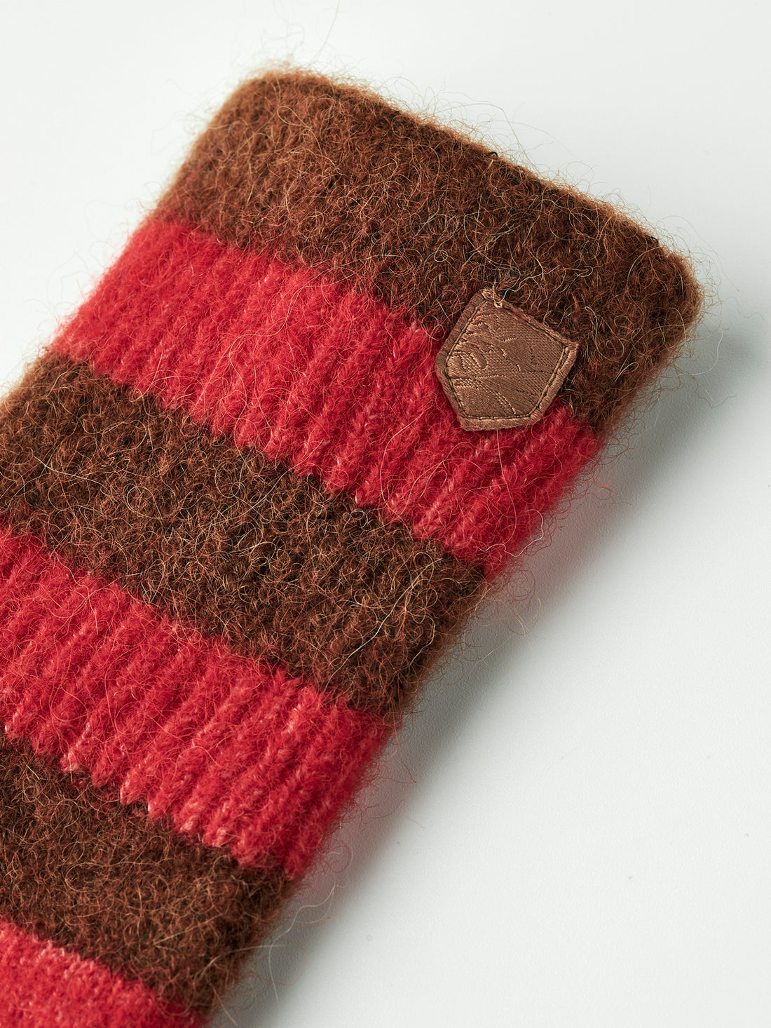 Moritz striped mitt camel/light red