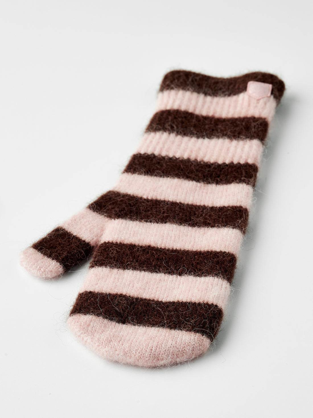 Moritz striped mitt brown/light pink