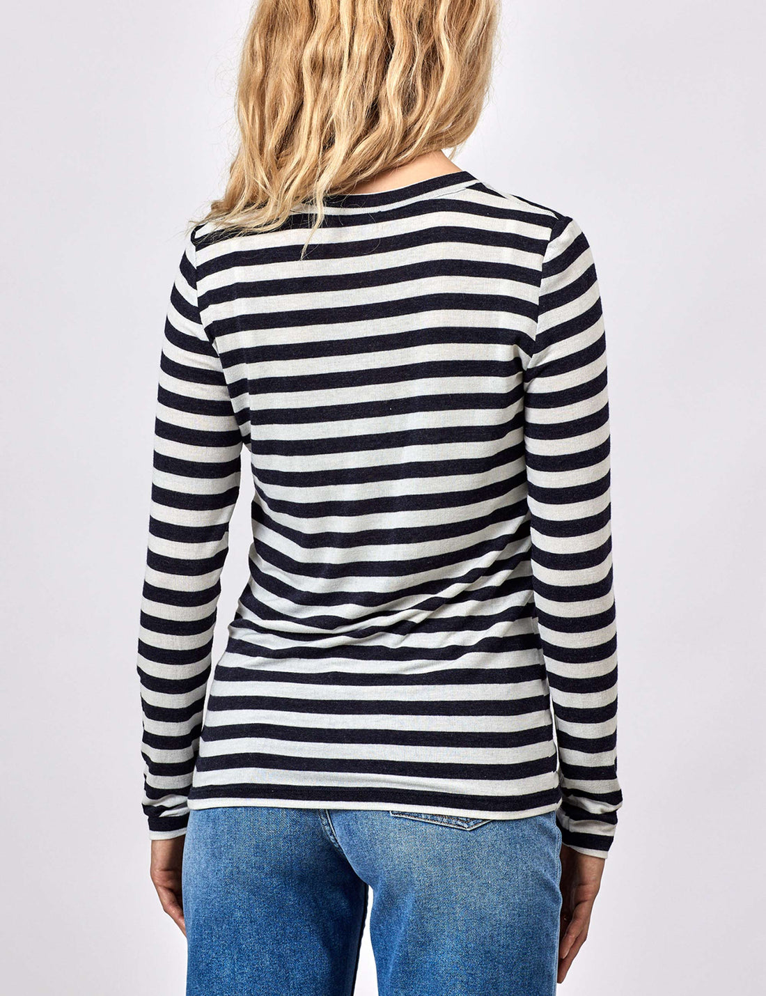 April blouse off white/navy stripes