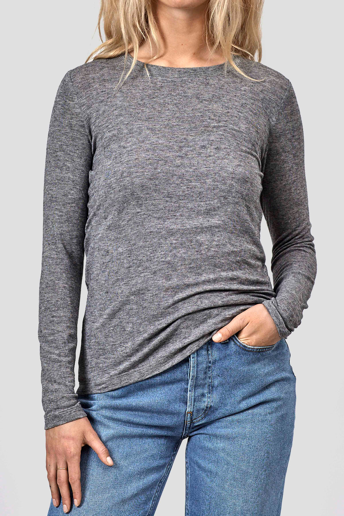 April blouse grey melange