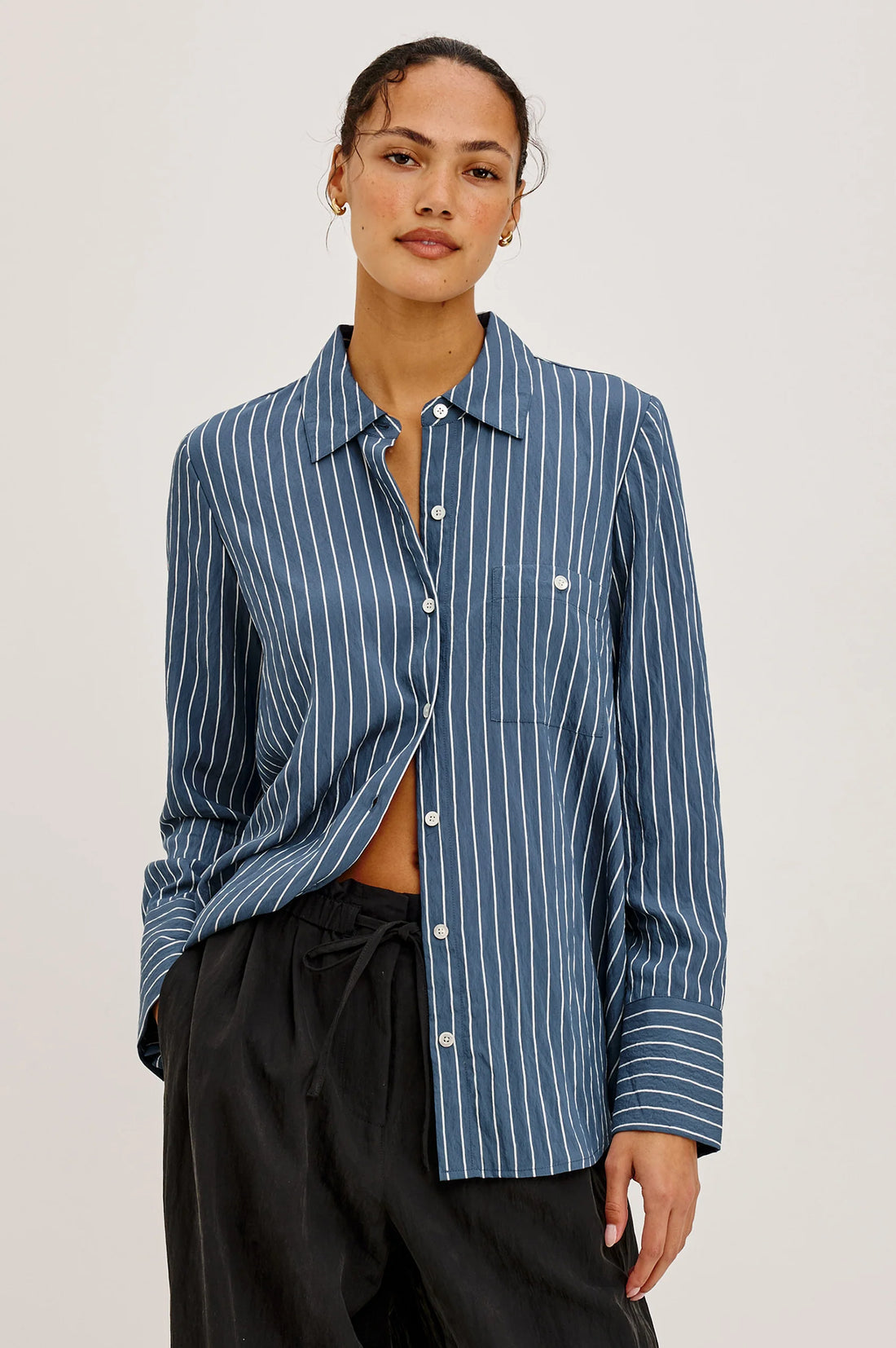 Beck shirt washed indigo stripe