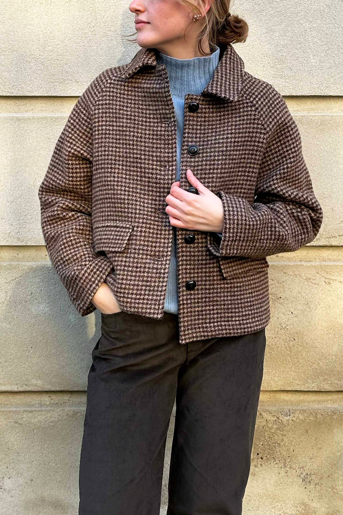 Kristine jacket camel/brown checks