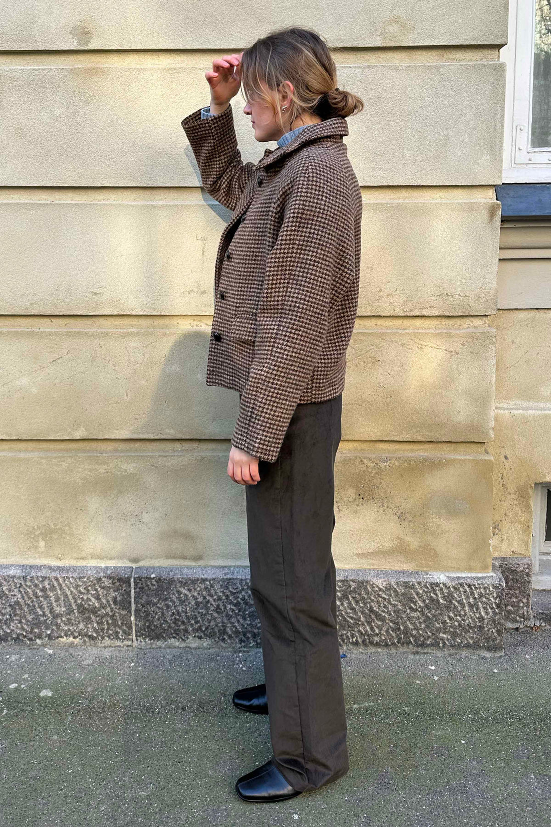 Kristine jacket camel/brown checks