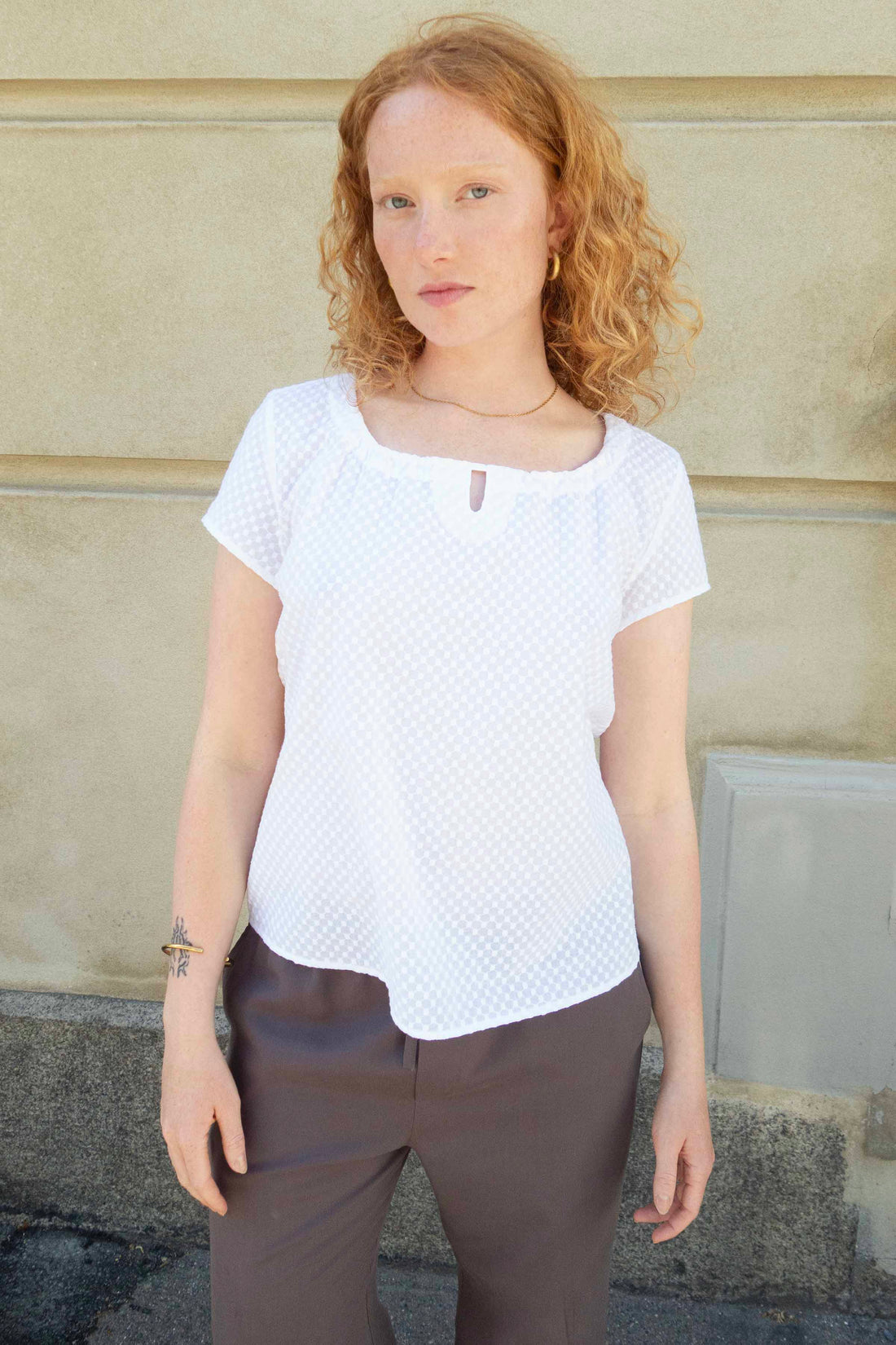 Carla top white broderie anglaise