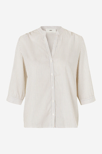 Caroline shirt off-white/ochre/navy stripe
