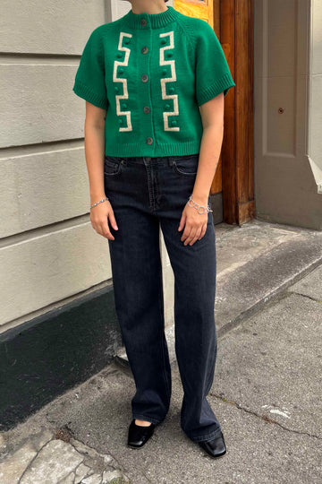 Kelly green key cardigan