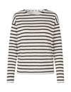 Dorrie long sleeve t-shirt navy/cream stripe