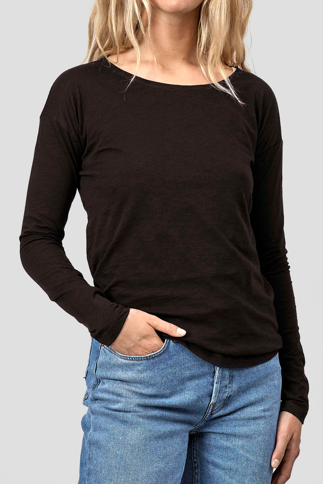 Dorrie long sleeve t-shirt dark brown