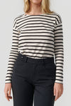 Dorrie long sleeve t-shirt red/cream stripe