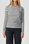 Dorrie long sleeve t-shirt red/cream stripe