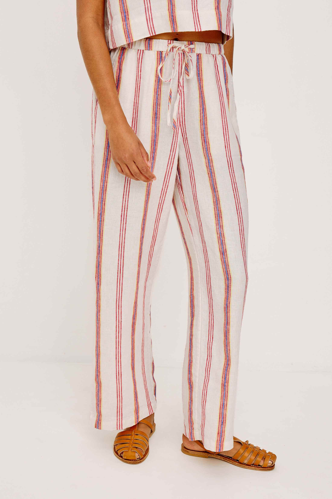 Emmie linen pants primavera stripe