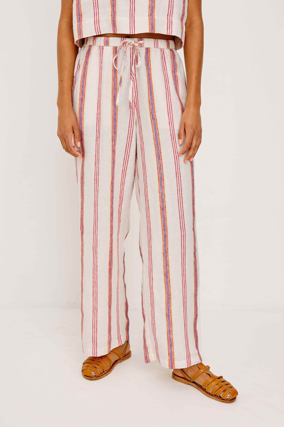 Emmie linen pants primavera stripe