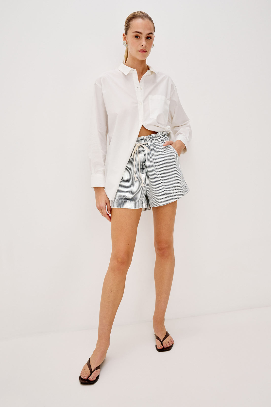Foster shorts indigo railroad stripe