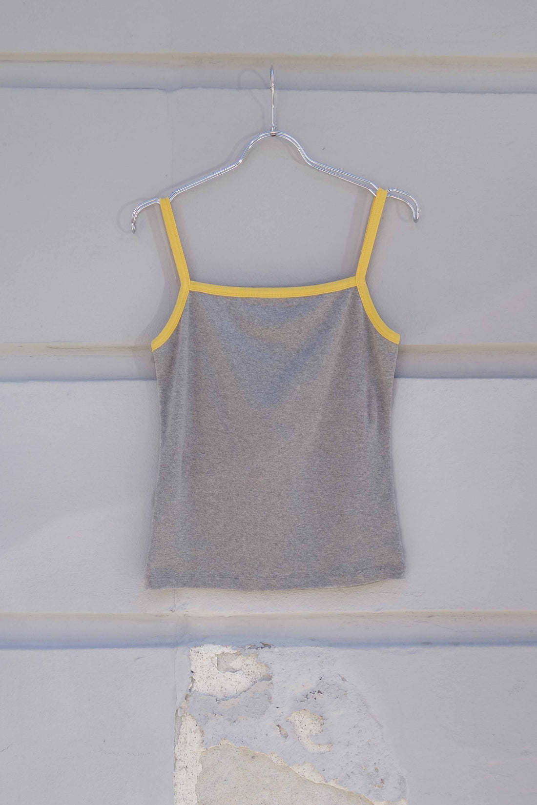 Aya top grey melange/warm yellow