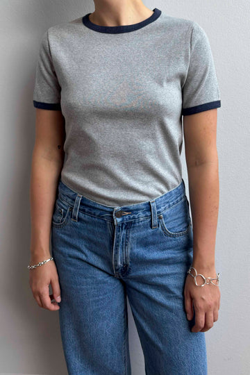 Stella t-shirt grey melange/blue melange