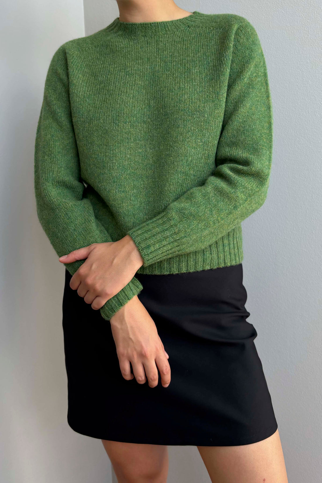 Lambswool crew-neck baize