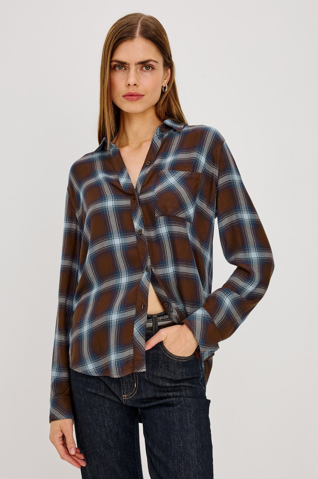 Hunter shirt espresso indigo