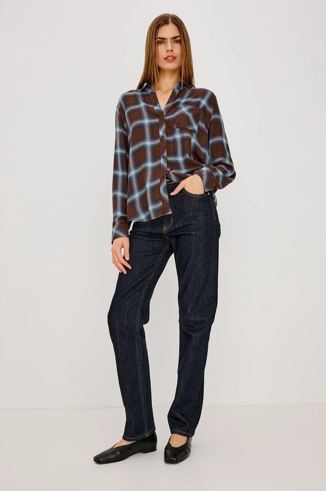 Hunter shirt espresso indigo