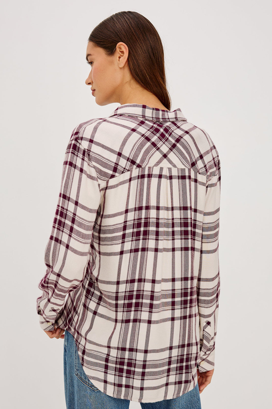 Hunter shirt ivory maroon